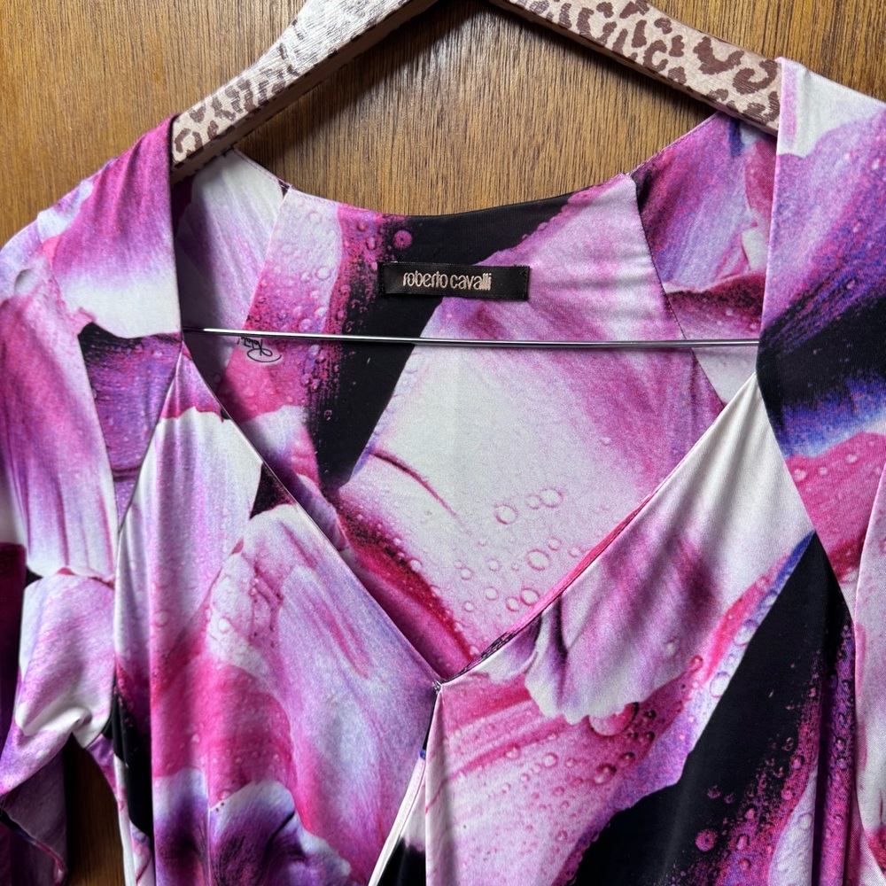 Roberto Cavalli Pink Purple Floral Maxi Dress - Picture 12 of 12